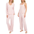[color:pink] Live2Lounge Women's 3-piece Picot Lounge Set - Pink - image 1
