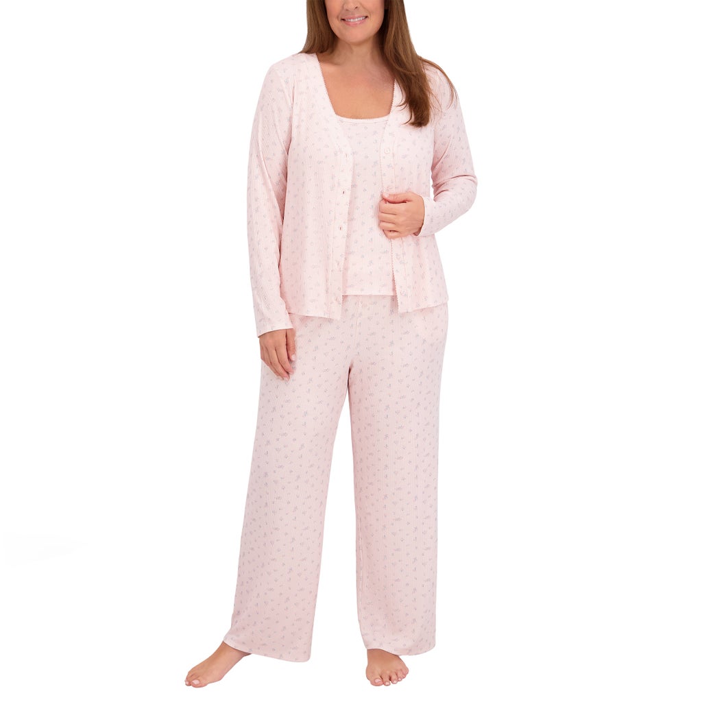 [color:pink] Live2Lounge Women's 3-piece Picot Lounge Set - Pink - image 17