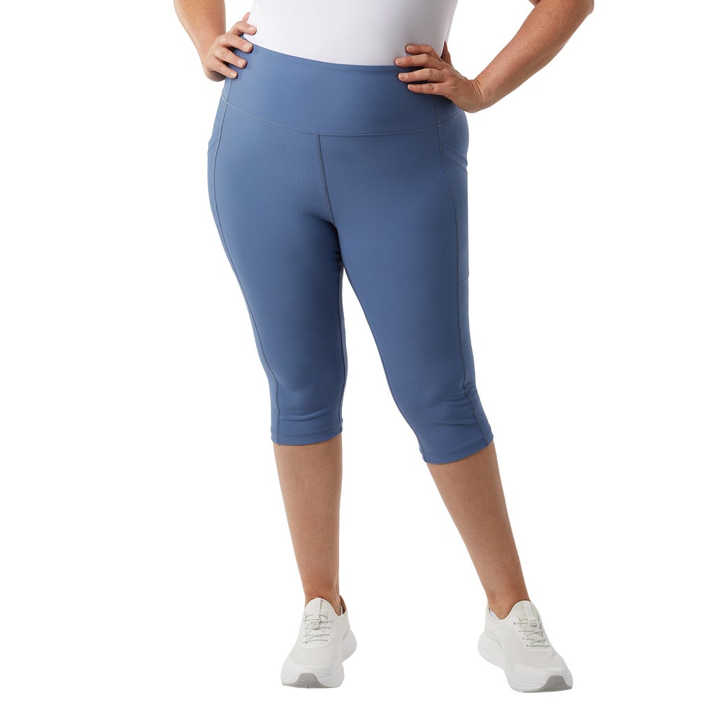 [color:blue] 32 Degrees Women's Ribbed Crop Legging - Blue - image 13