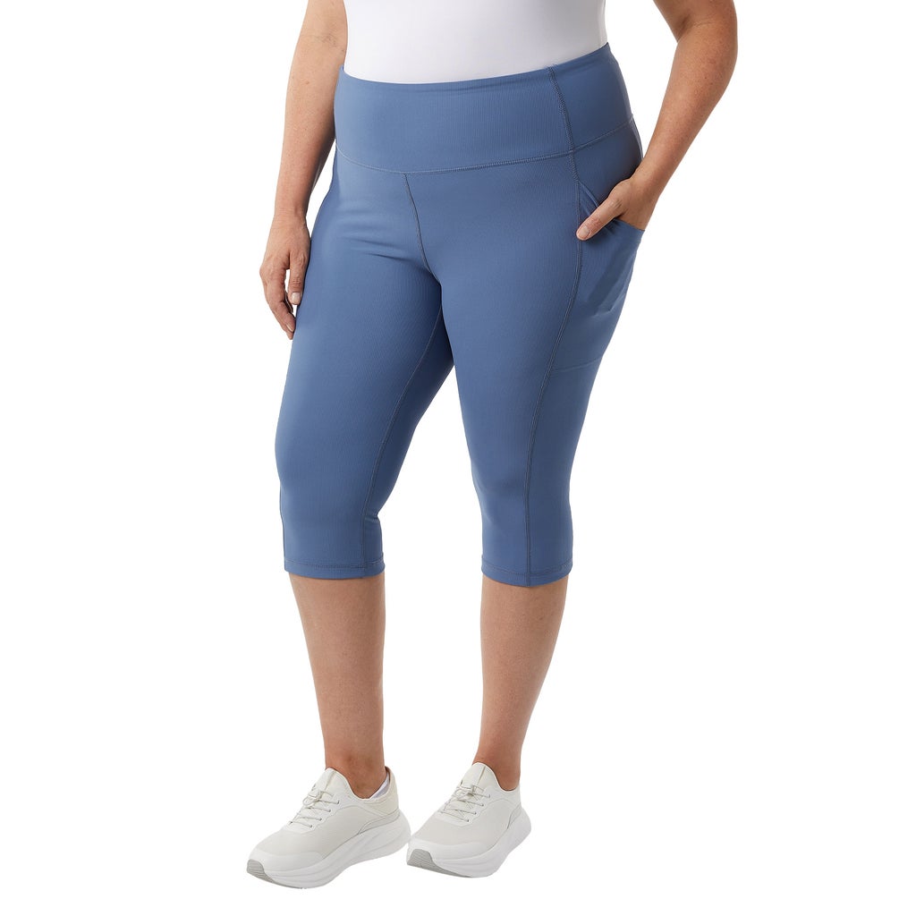 [color:blue] 32 Degrees Women's Ribbed Crop Legging - Blue - image 14