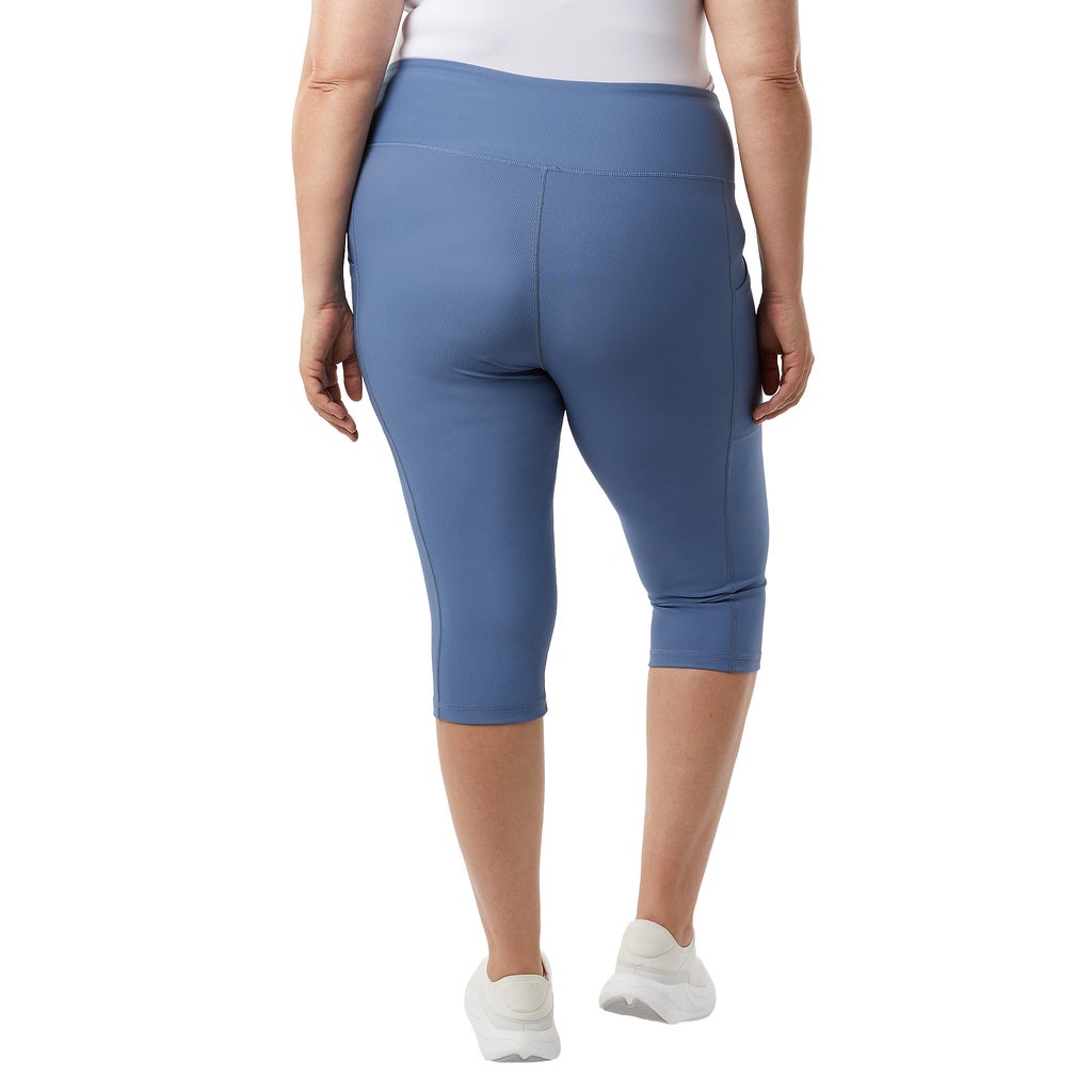 [color:blue] 32 Degrees Women's Ribbed Crop Legging - Blue - image 7