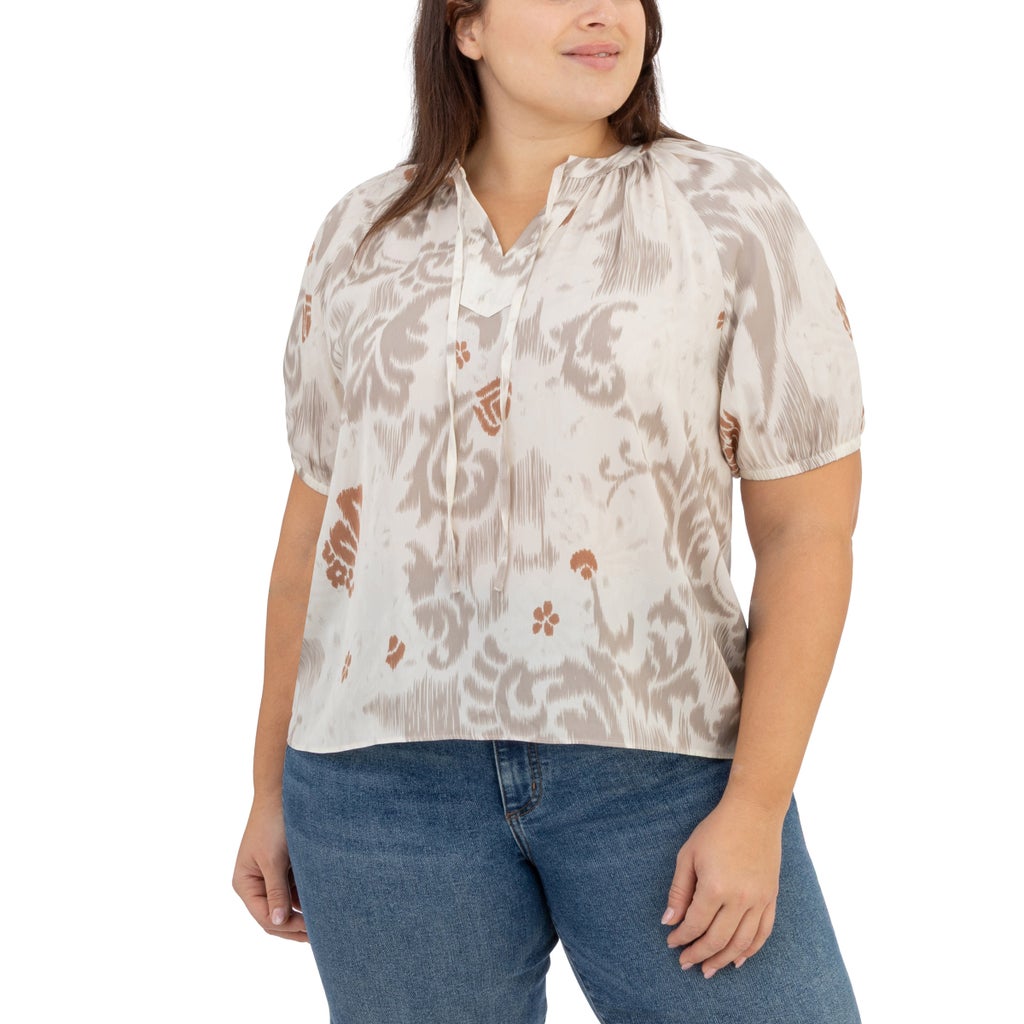 Well Worn Women's Short Sleeve Satin Blouse - shared product image