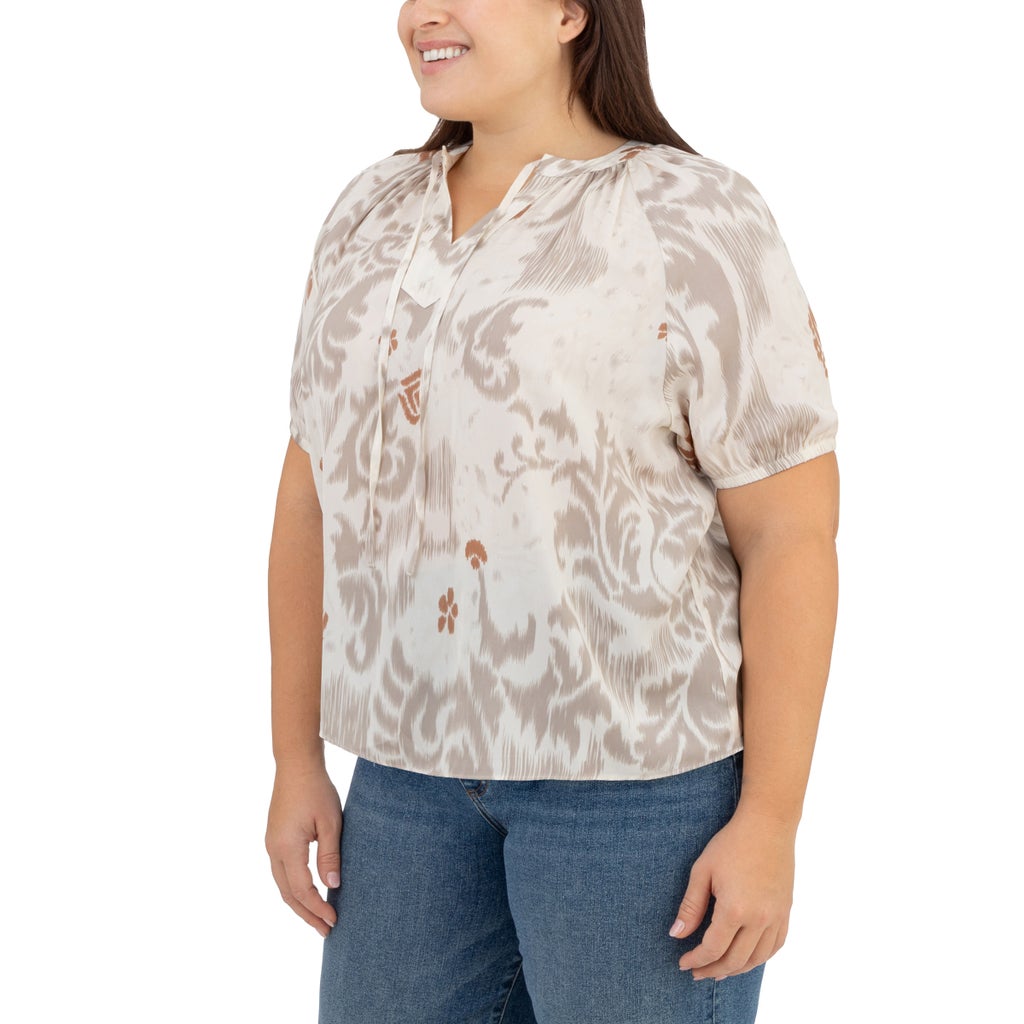 Well Worn Women's Short Sleeve Satin Blouse - image 9