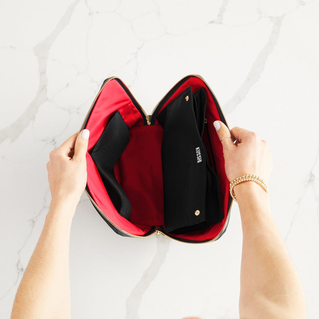 KUSSHI Signature Makeup Bag with Snap-in Brush Organizer - product image