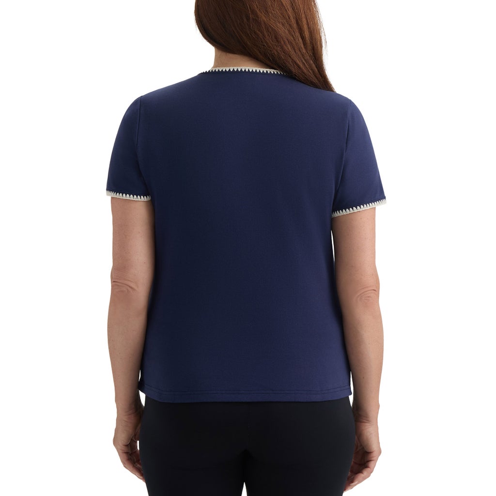 [color:navy] Teddi Rose Women's Short Sleeve Top - Navy - image 2