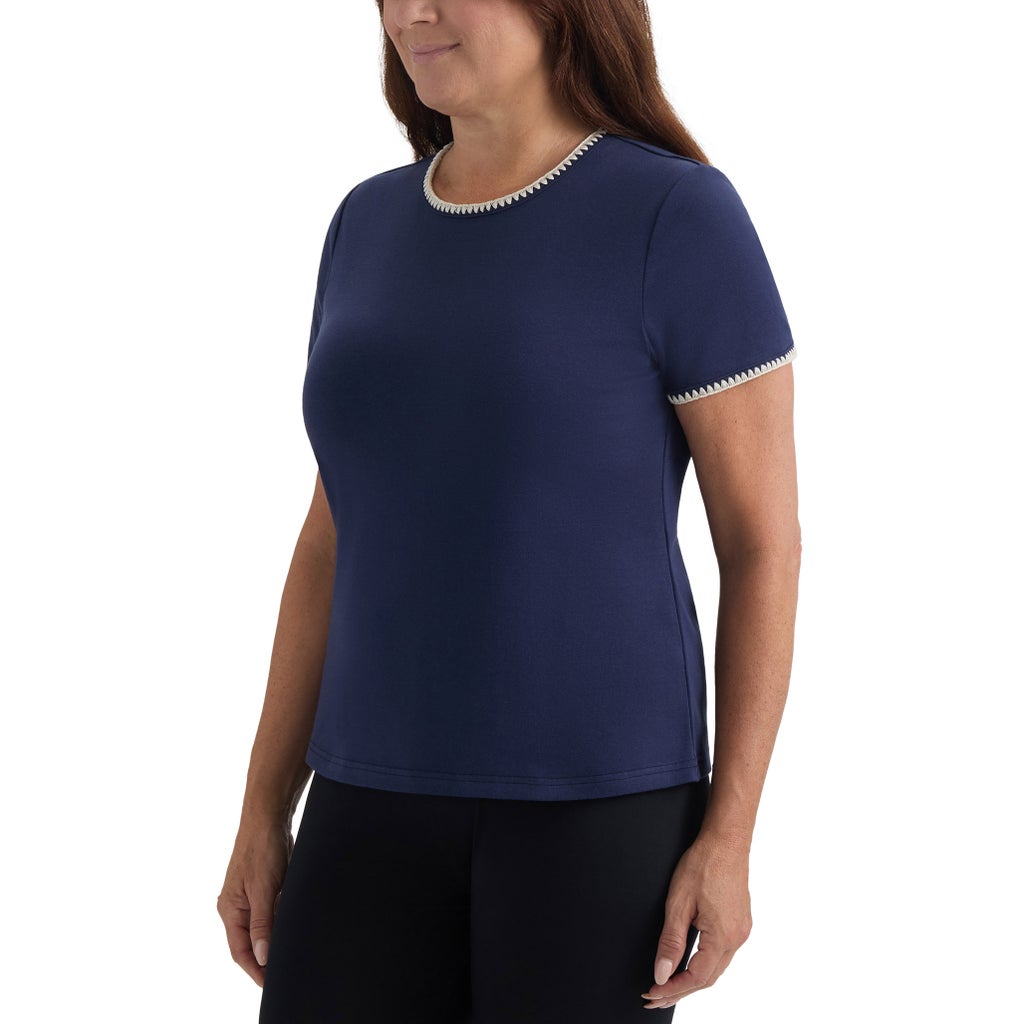 [color:navy] Teddi Rose Women's Short Sleeve Top - Navy - image 3