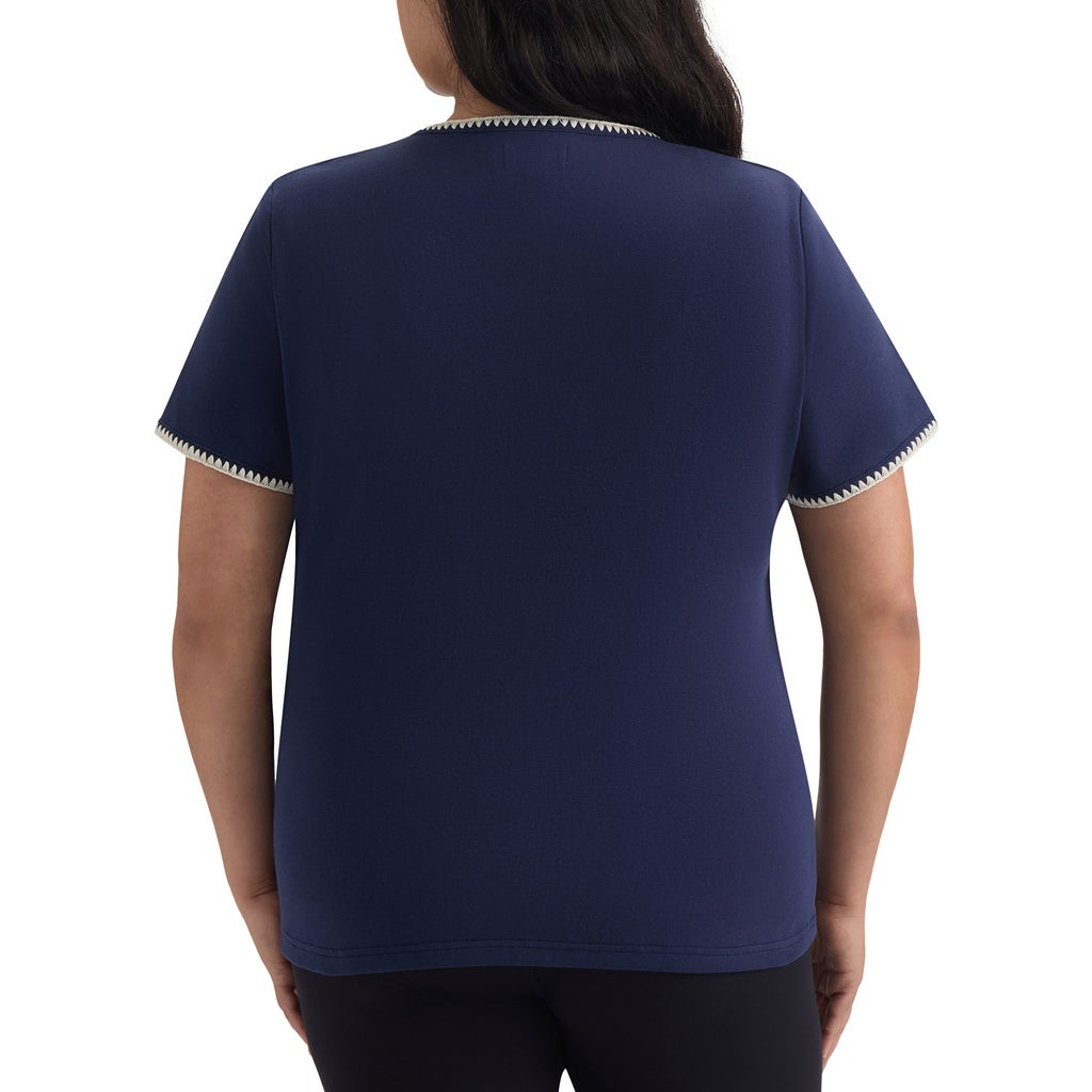 [color:navy] Teddi Rose Women's Short Sleeve Top - Navy - image 5