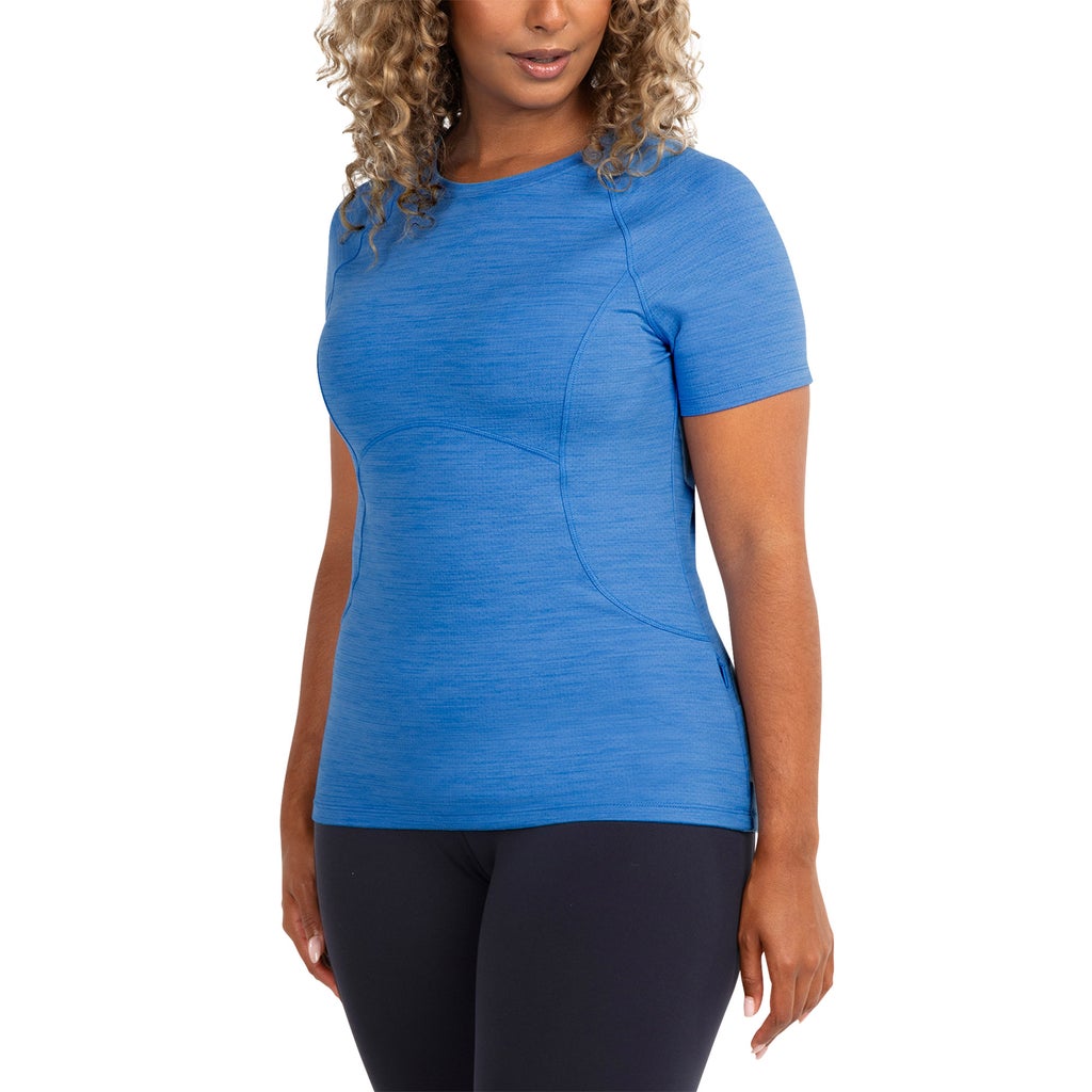 [color:blue] Spyder Women's Short Sleeve Active Tee - Blue - image 9