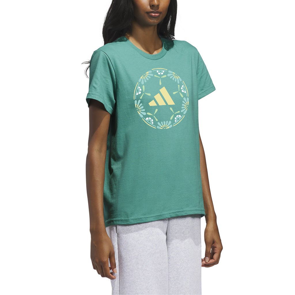 [color:green] adidas Women's Graphic Tee - Green - image 2