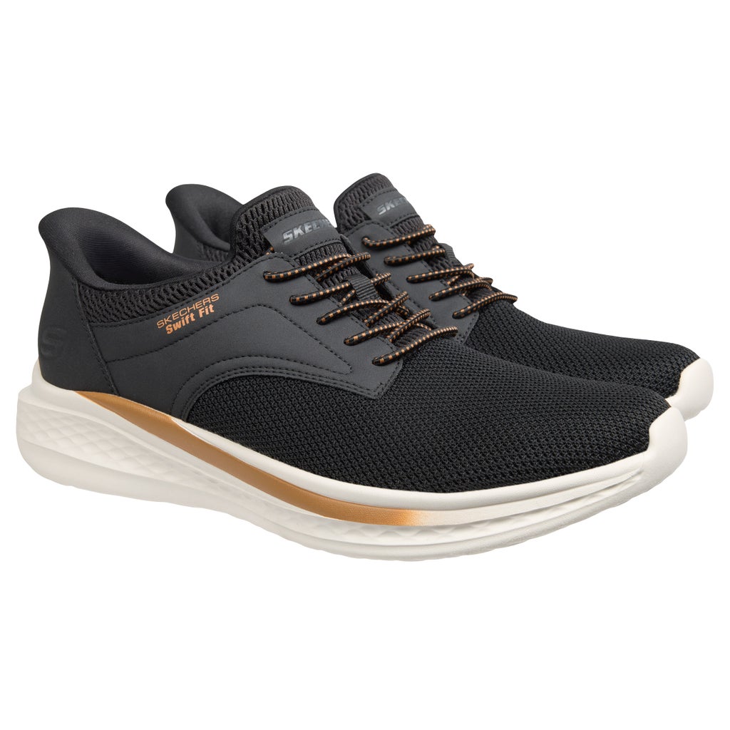 [color:black] Skechers Men's Hands-Free Swift Fit Sneaker - Black - image 1