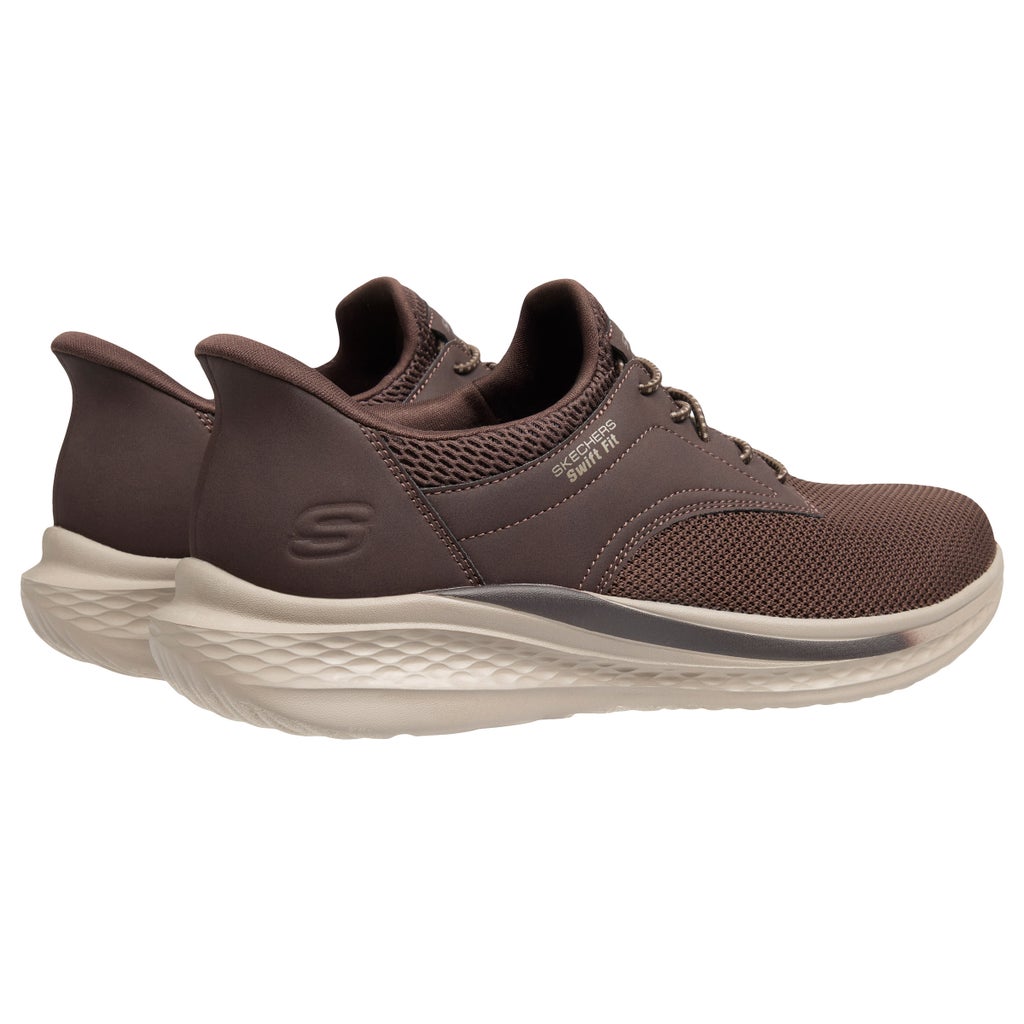 [color:brown] Skechers Men's Hands-Free Swift Fit Sneaker - Brown - image 3