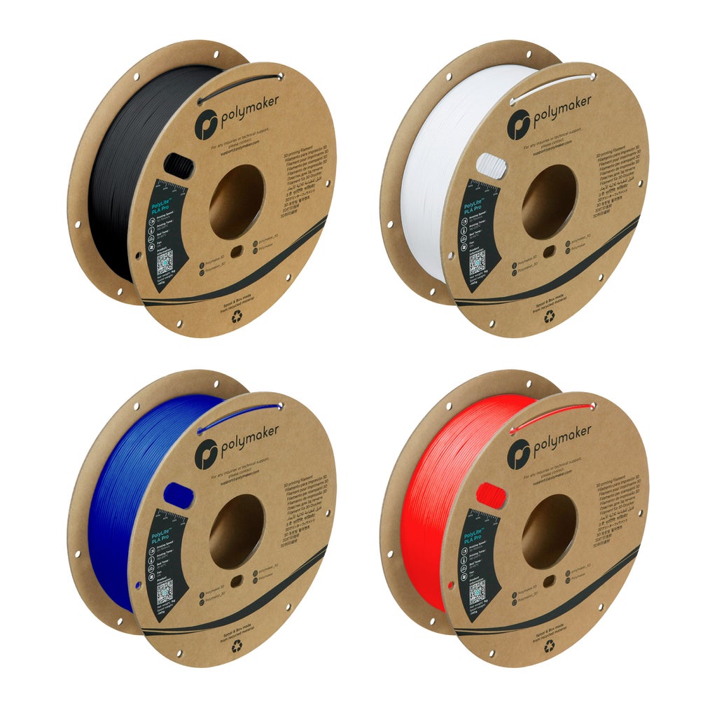 Polymaker PLA Pro 4x1kg Core Color 1.75mm 3D Printer Filament Everyday Bundle – image 1