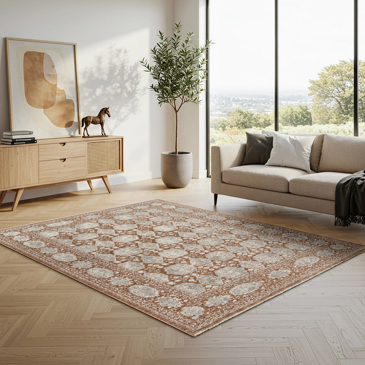 Prima Area Rug Collection, Eta Rust