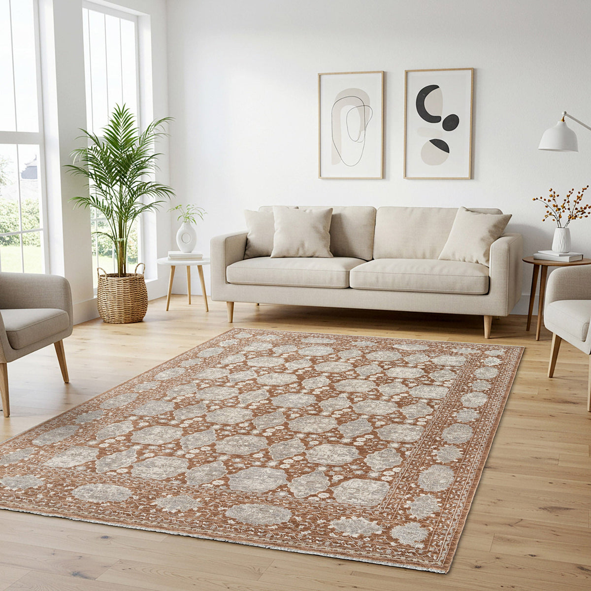Prima Area Rug Collection, Eta Rust