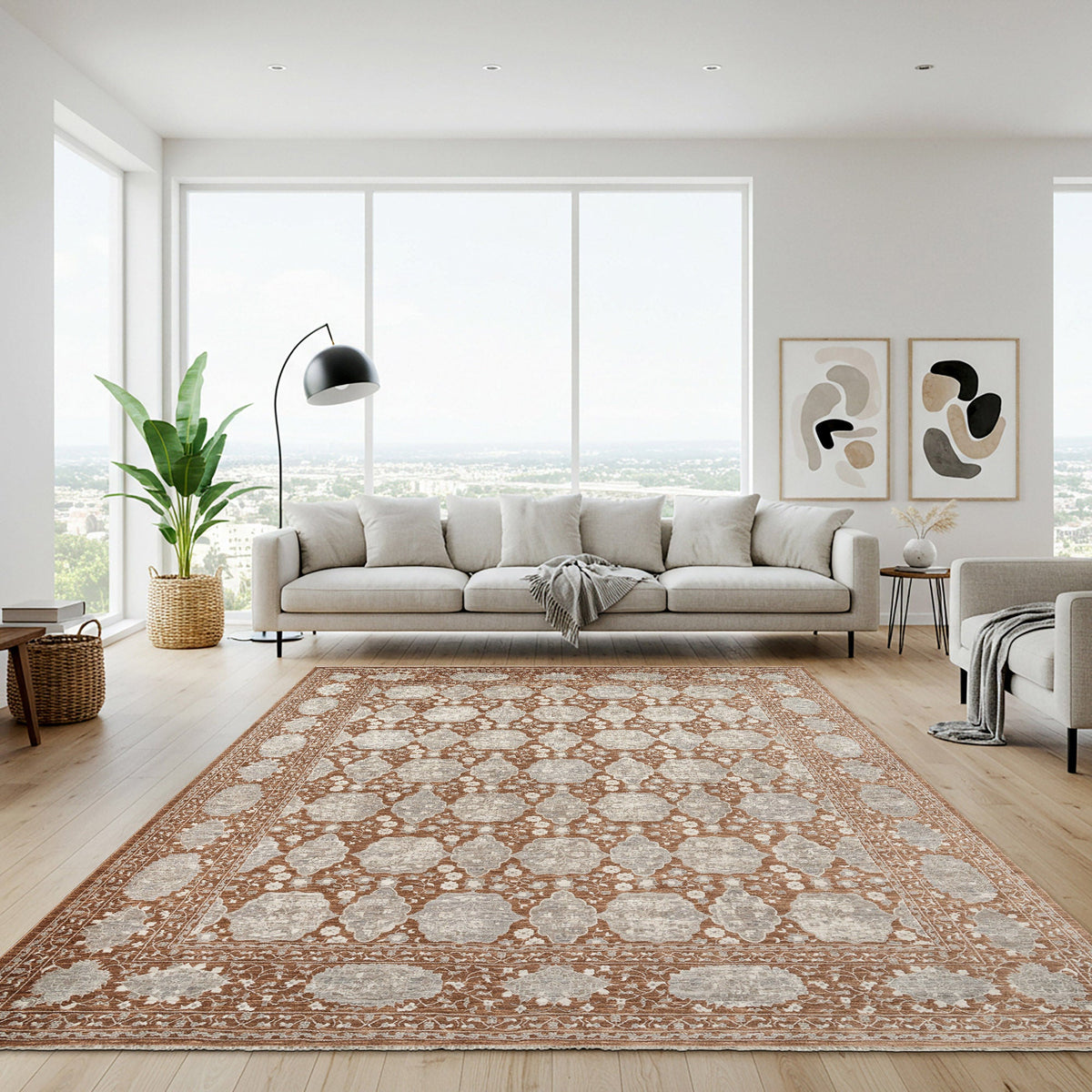Prima Area Rug Collection, Eta Rust