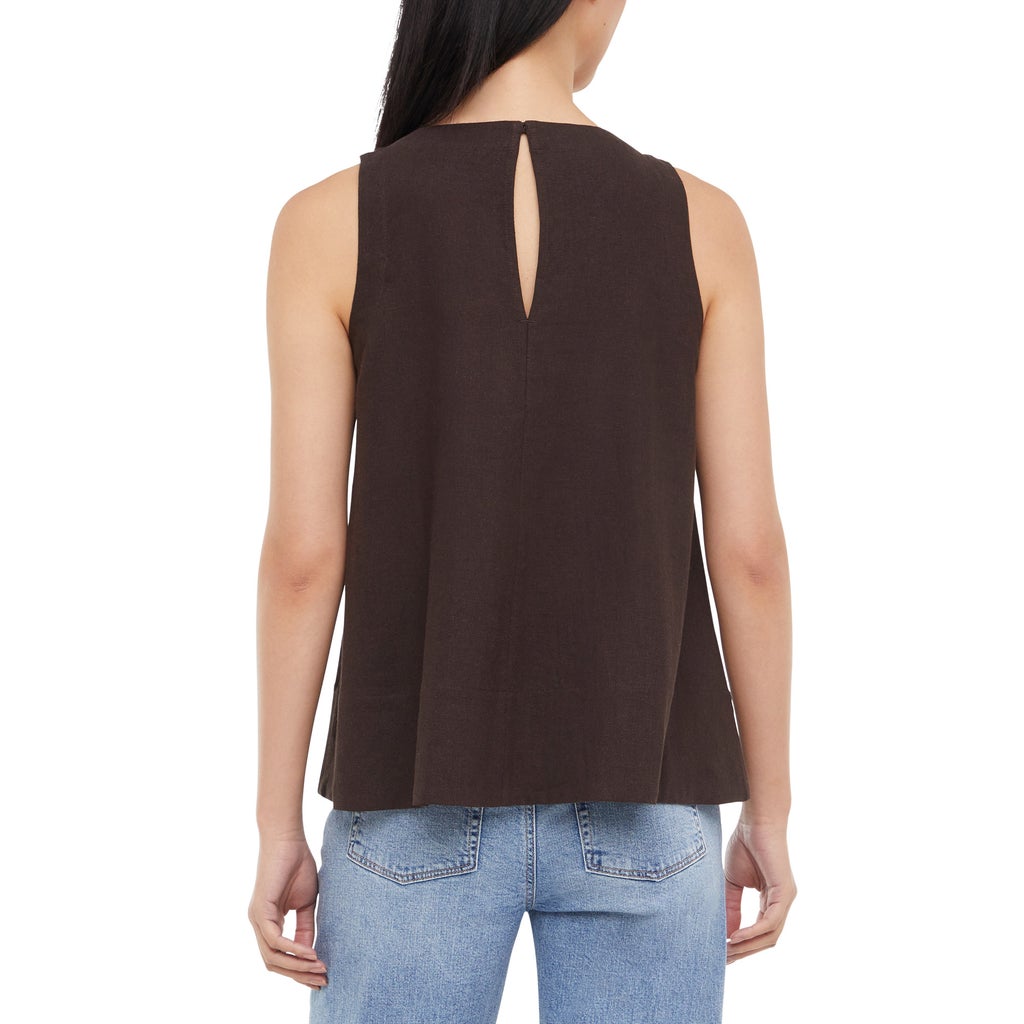 [color:brown] Banana Republic Women's Linen Blend Sleeveless Top - Brown - image 12