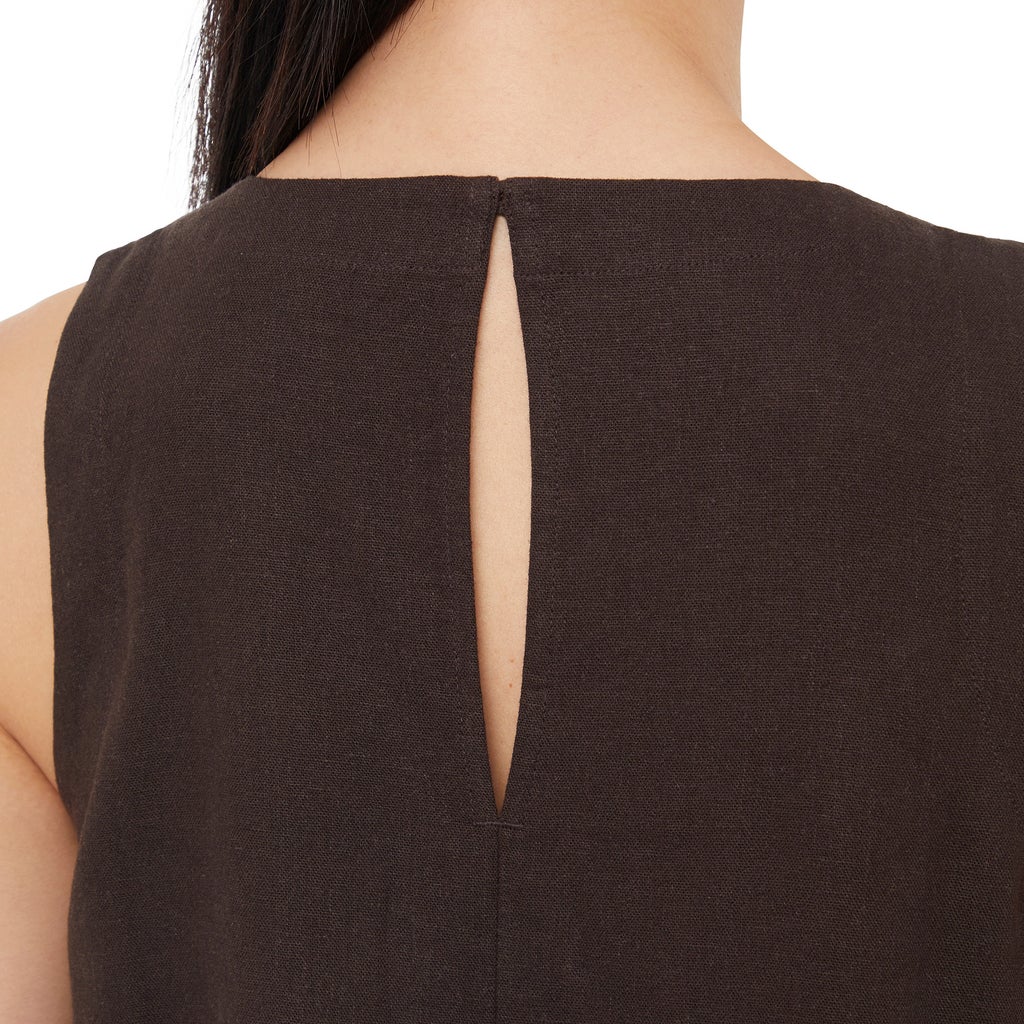 [color:brown] Banana Republic Women's Linen Blend Sleeveless Top - Brown - image 17