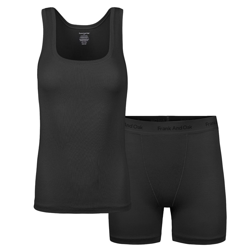 [color:black] Frank & Oak Women's Tank and Boxer Set - Black - image 6