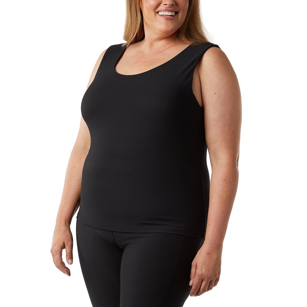 [color:black] 32 Degrees Women's Ribbed Tank with Bra - Black - image 6