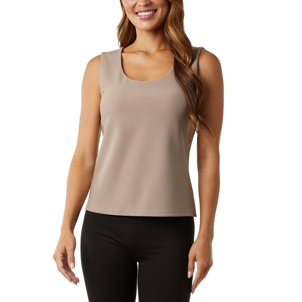 32 Degrees Women's Ribbed Tank with Bra - image 3
