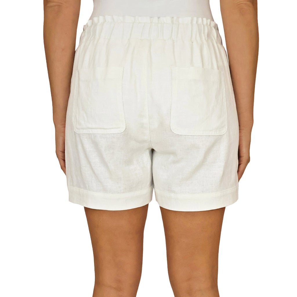 [color:white] Briggs Women's Linen Blend Short - White - image 3