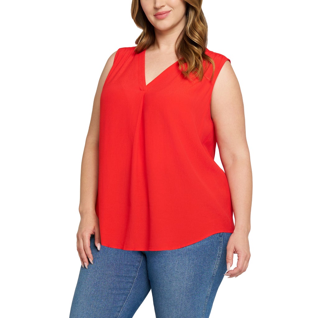 [color:red] Matty M Women's Sleeveless Blouse - Red - image 15