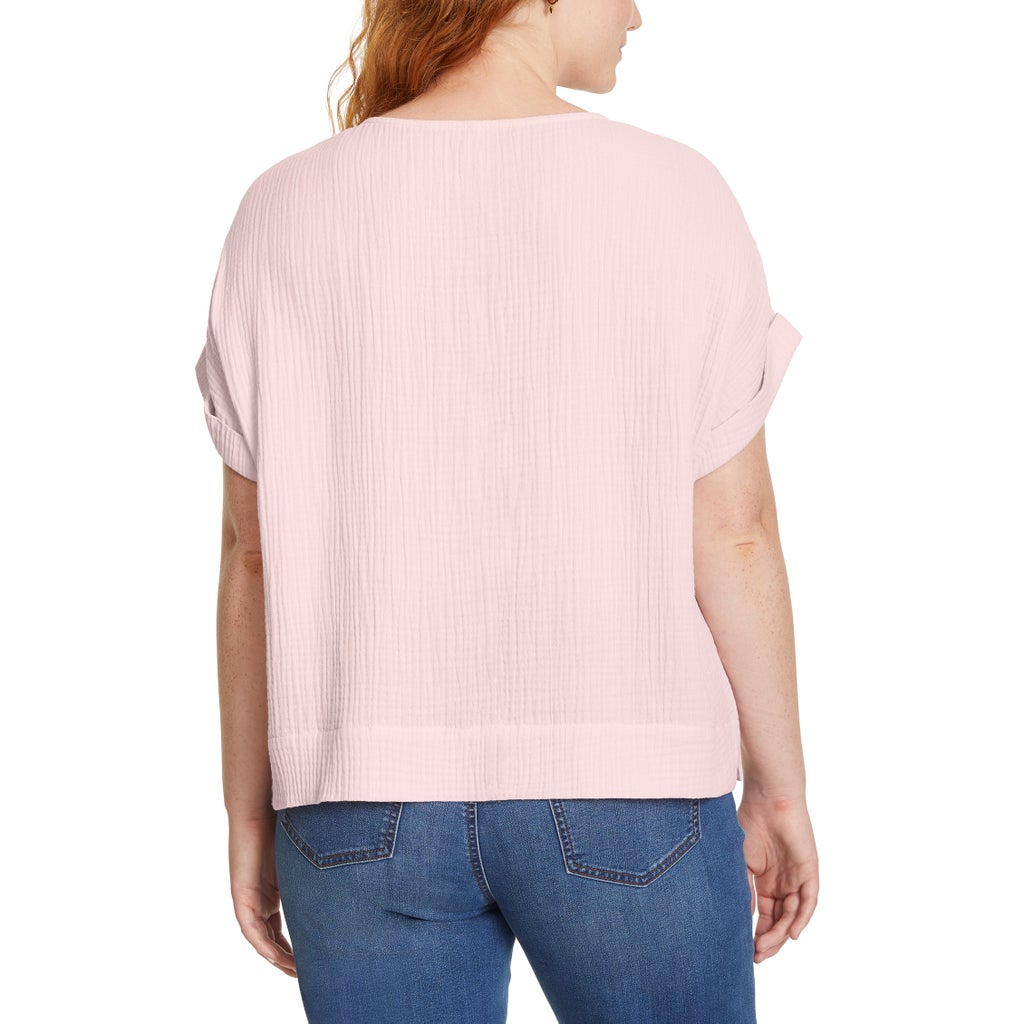 [color:pink] Gloria Vanderbilt Women's Cotton Gauze Pullover Top - Pink - image 14