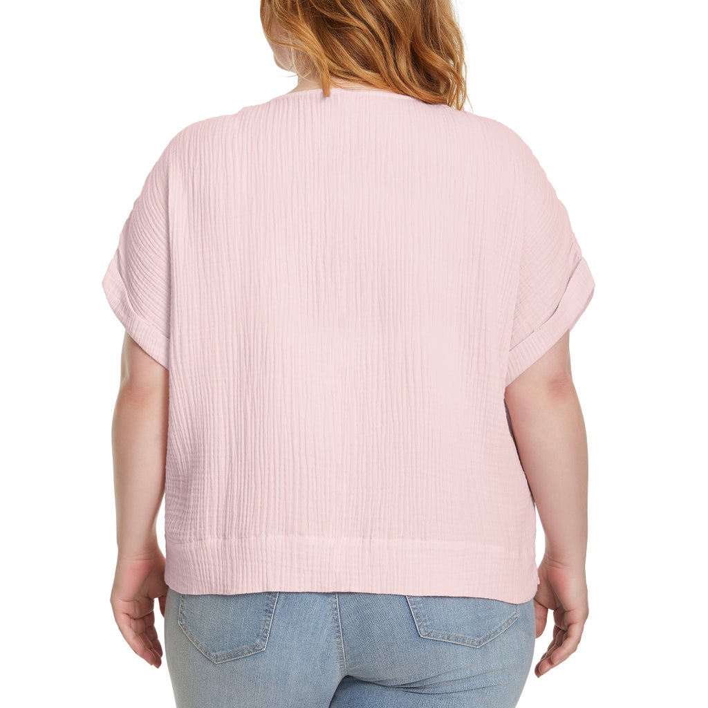 [color:pink] Gloria Vanderbilt Women's Cotton Gauze Pullover Top - Pink - image 17