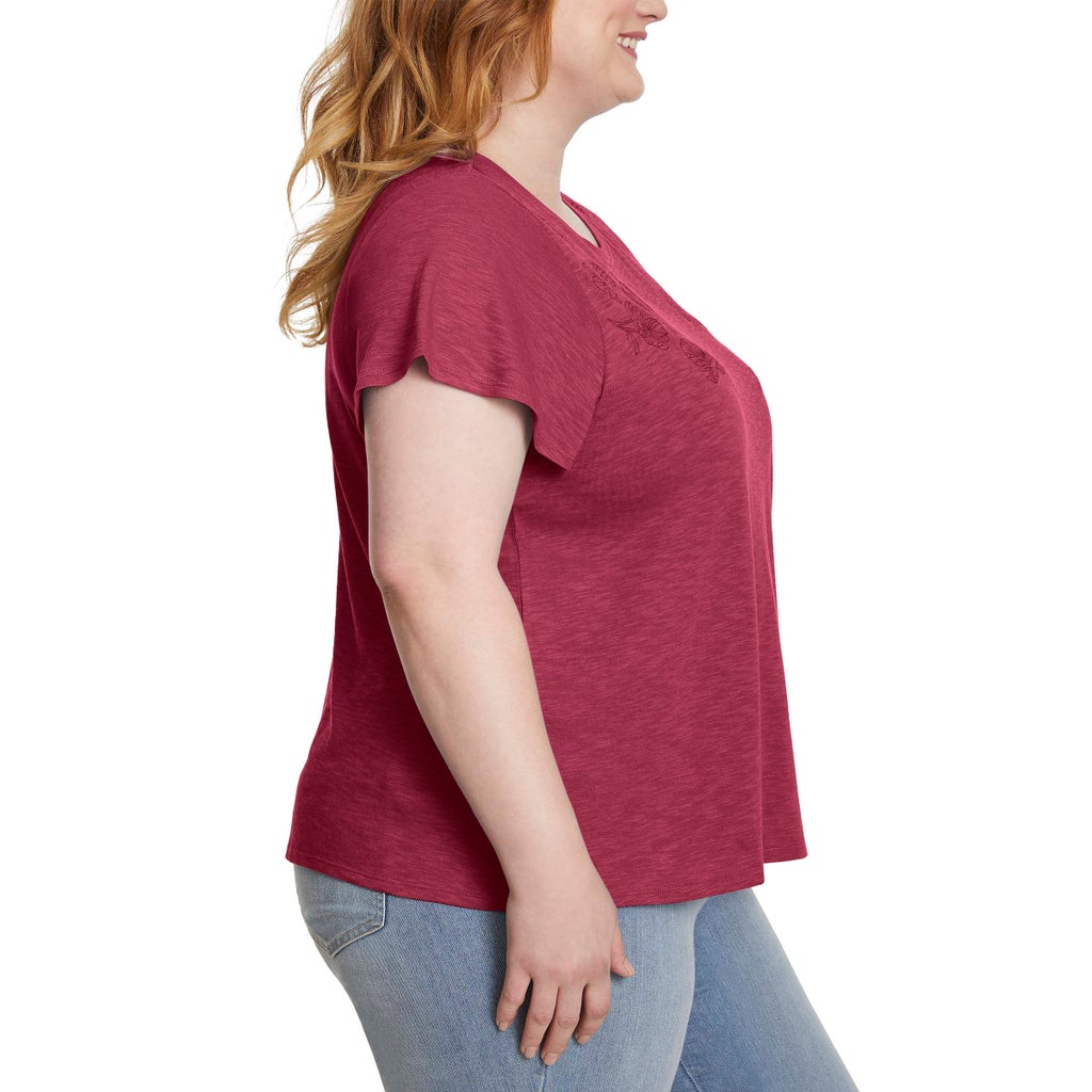 Ella Moss Women's Short Sleeve Embroidered Top - image 9