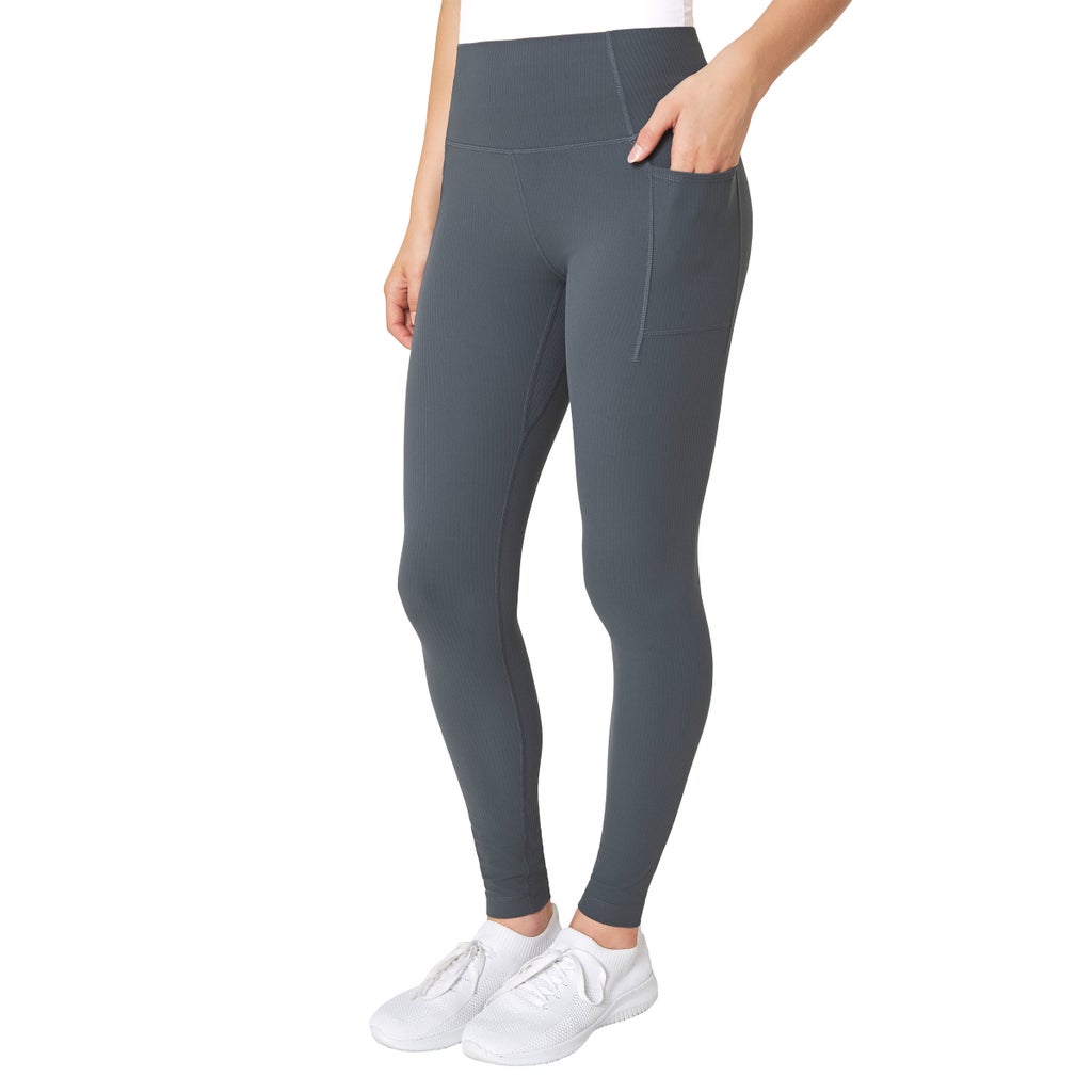 [color:dark gray] Mondetta Women's Ribbed Legging - Dark Gray - image 1