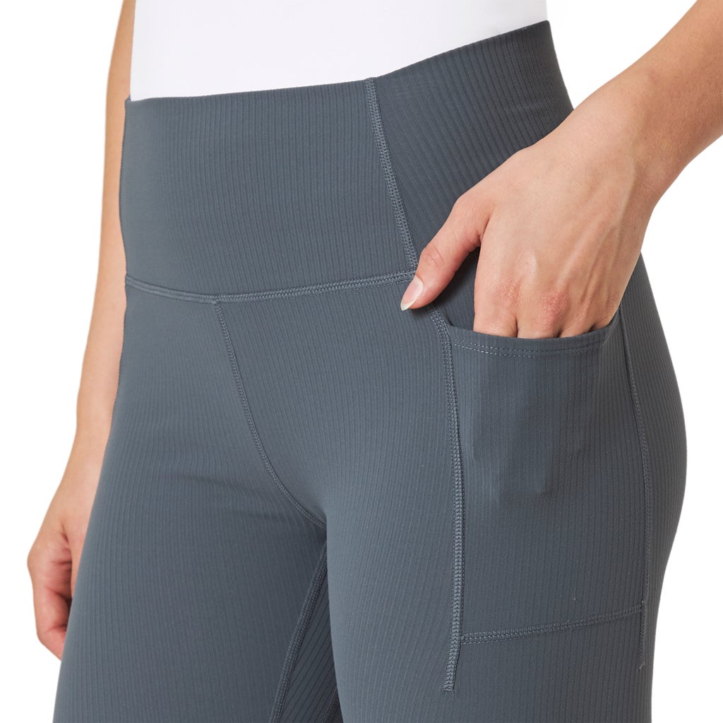 [color:dark gray] Mondetta Women's Ribbed Legging - Dark Gray - image 4