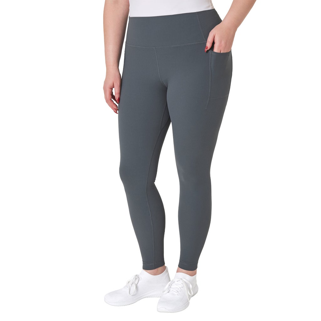 [color:dark gray] Mondetta Women's Ribbed Legging - Dark Gray - image 5