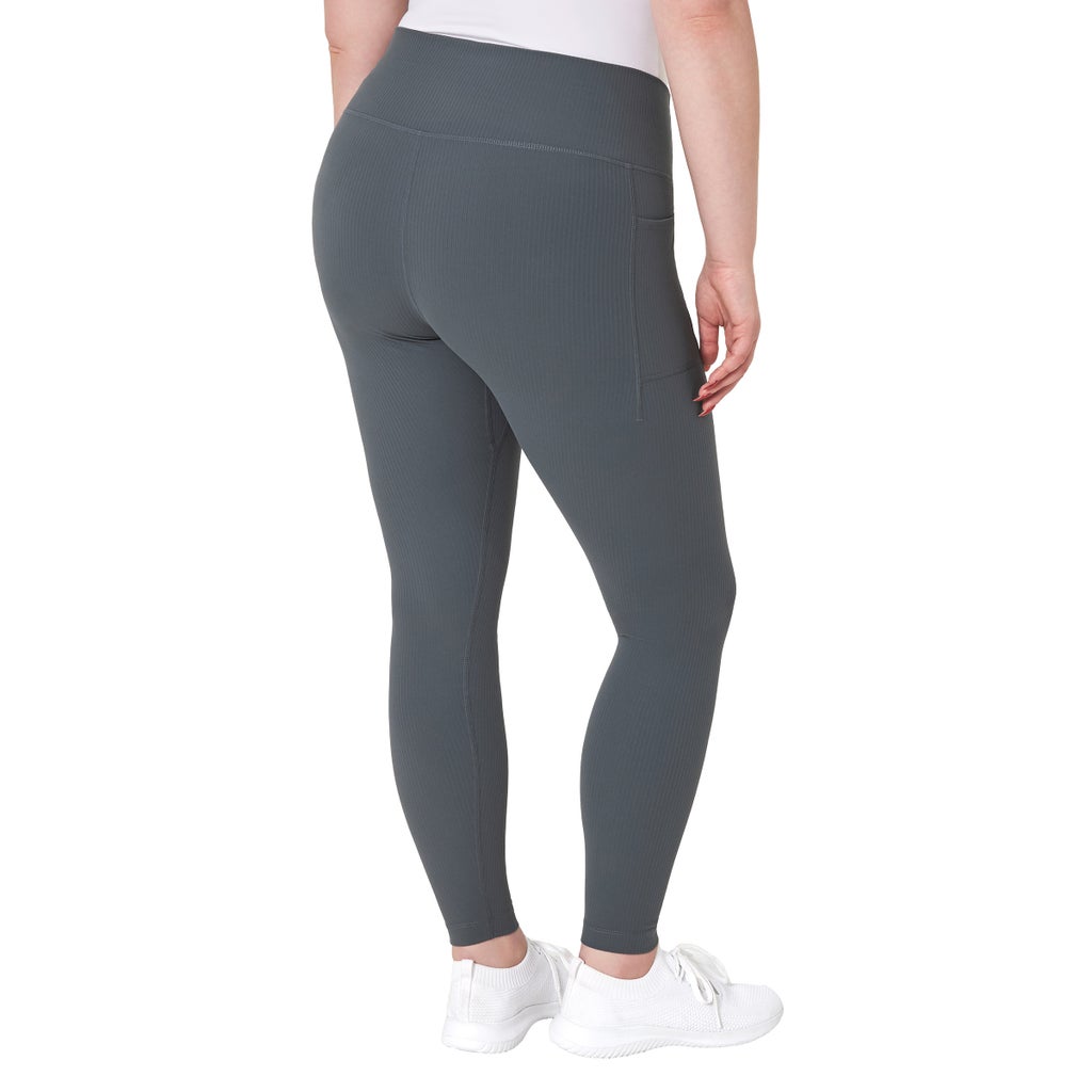 [color:dark gray] Mondetta Women's Ribbed Legging - Dark Gray - image 6
