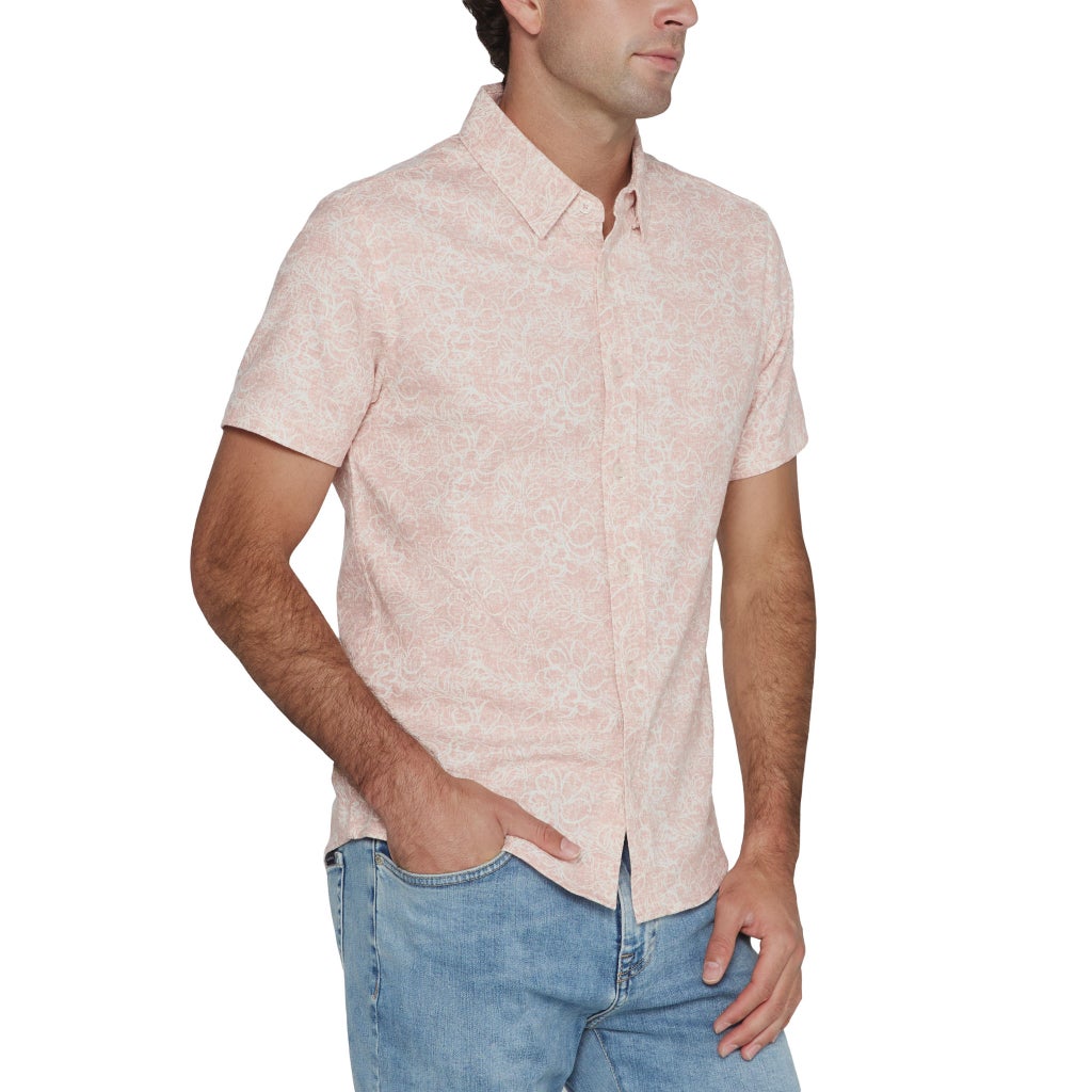 [color:red] Infinity Men's Cotton Short Sleeve Shirt - Red - image 2