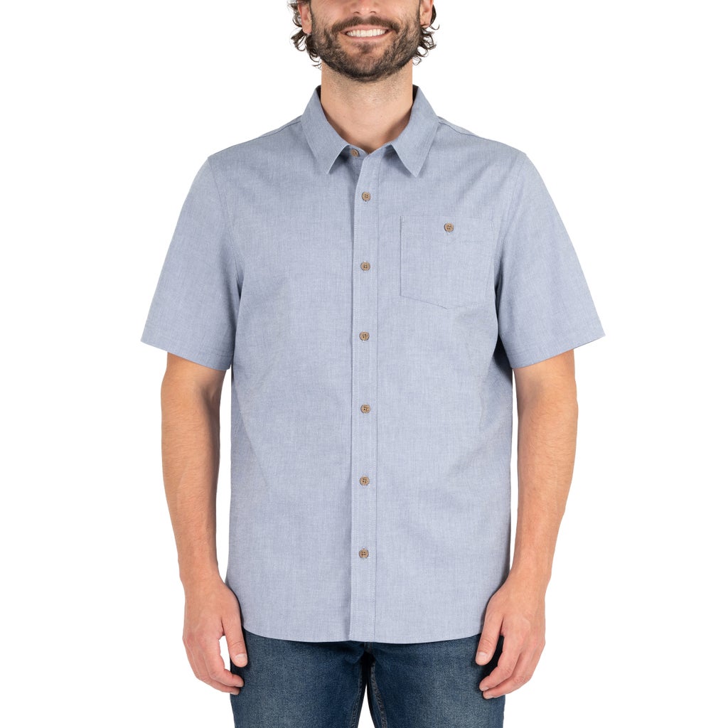 [color:blue] Colorado Clothing Men's Short Sleeve Woven Shirt - Blue - image 1
