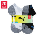 [color:black] PUMA Kids' Low Cut Socks, 20-pair - Black - image 1