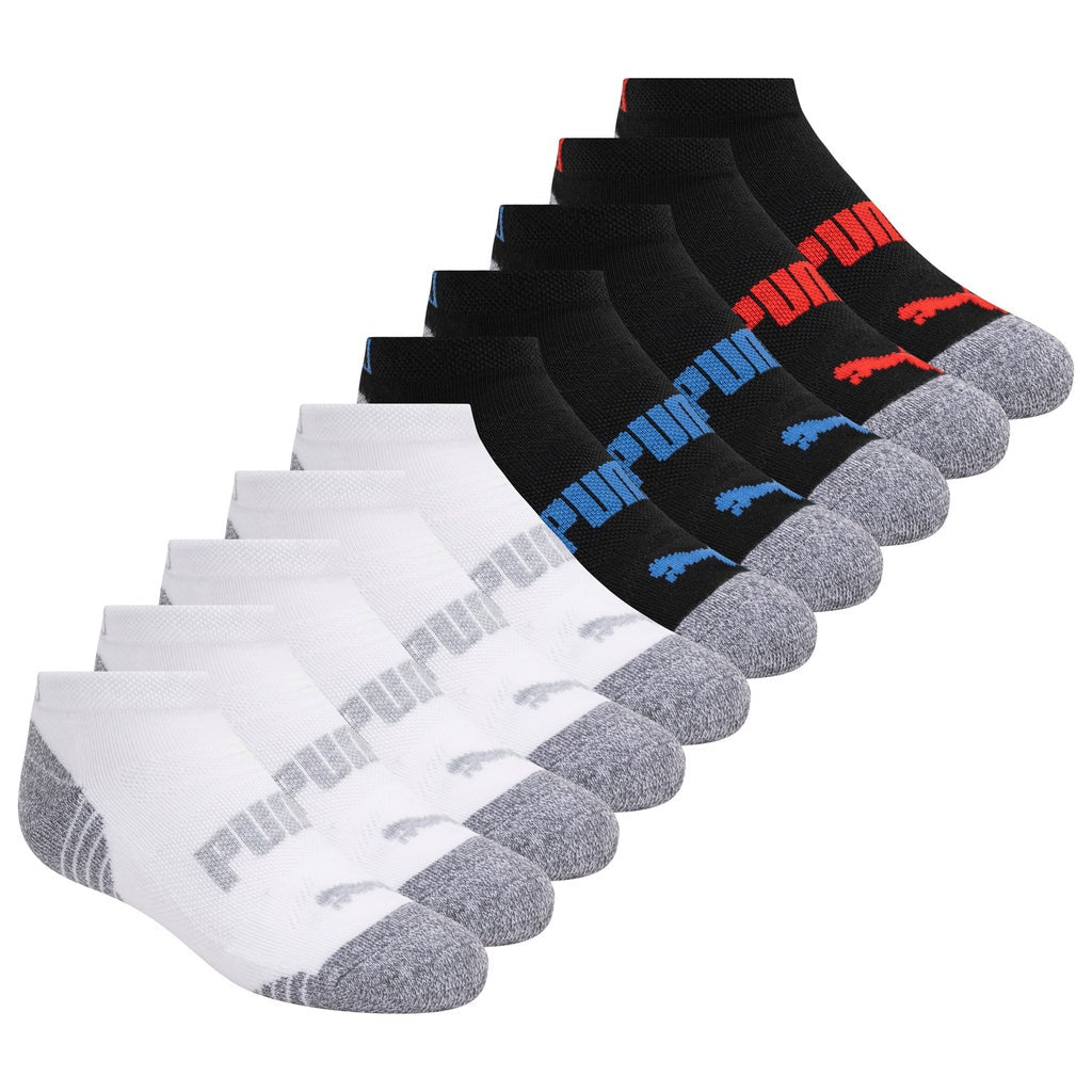 [color:black] PUMA Kids' Low Cut Socks, 20-pair - Black - image 2