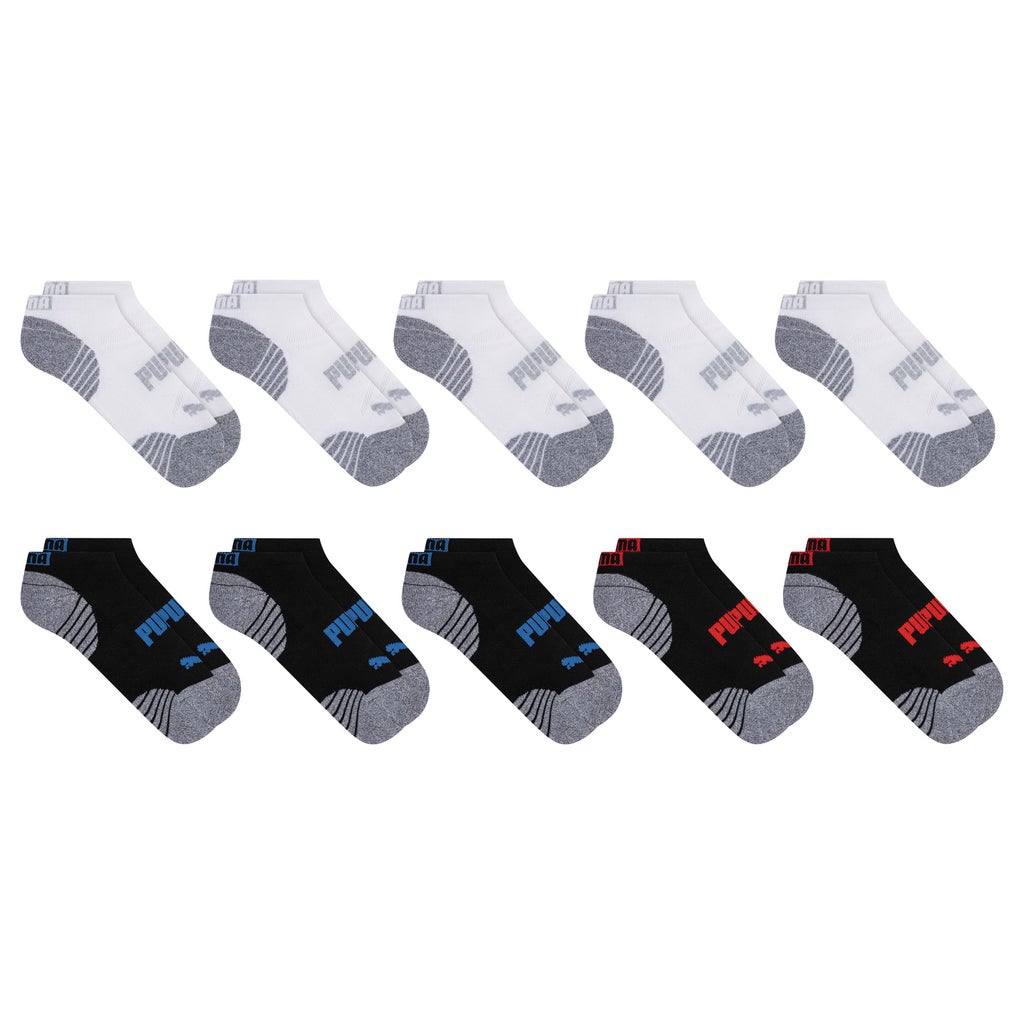 [color:black] PUMA Kids' Low Cut Socks, 20-pair - Black - image 6
