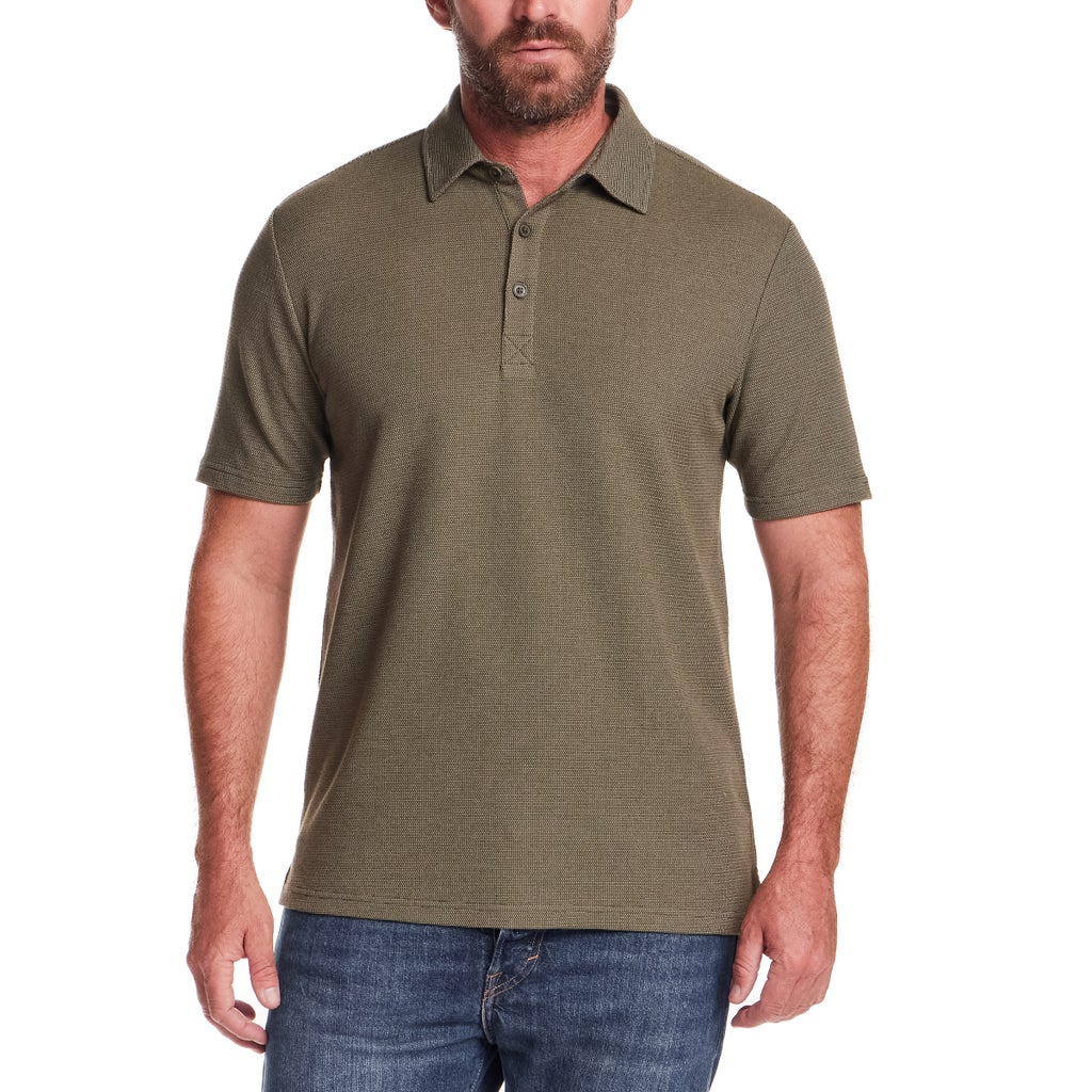 [color:green] Vintage and Black Men's Polo - Green - image 1