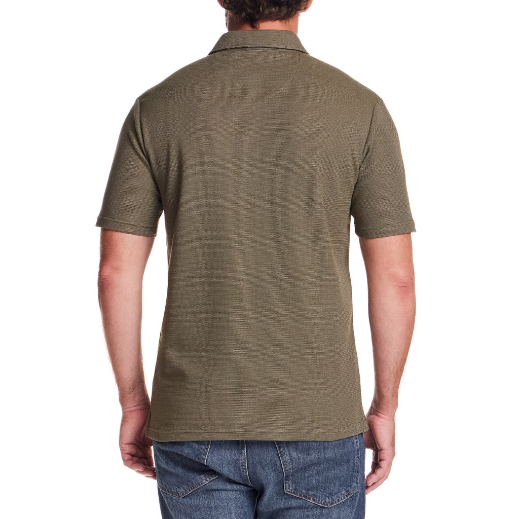 [color:green] Vintage and Black Men's Polo - Green - image 3