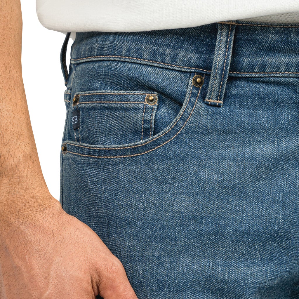 [color:blue] Scott Barber Men's 5-Pocket Jean - Blue - image 5
