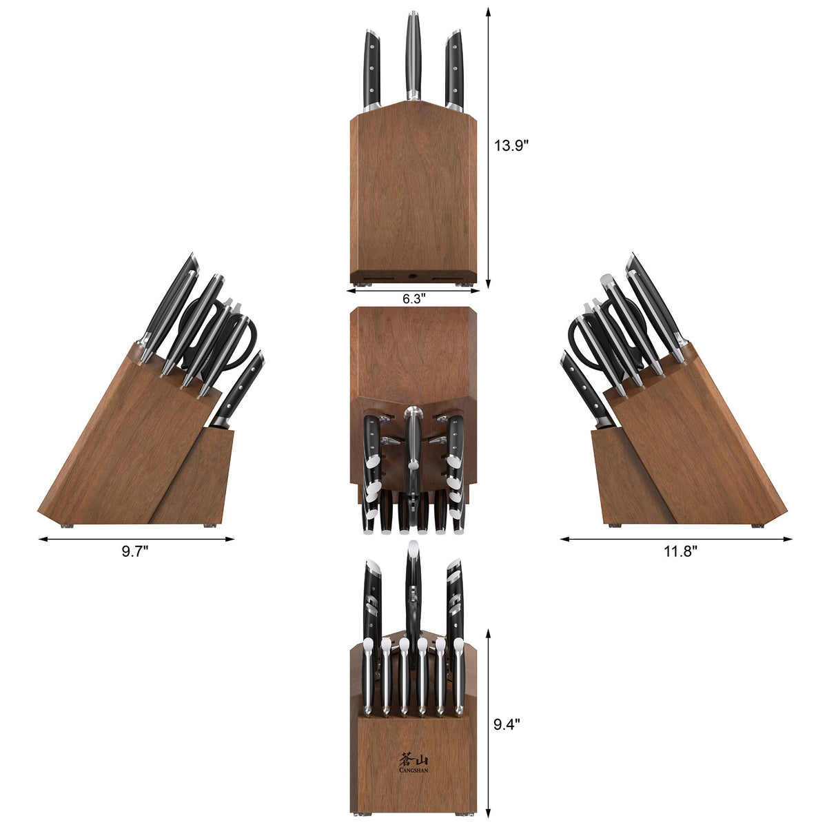 Cangshan Denali Series German Steel Forged 17-piece Knife Block Set