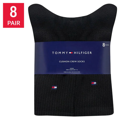 Tommy Hilfiger Men's Casual Crew Sock, 8-pair