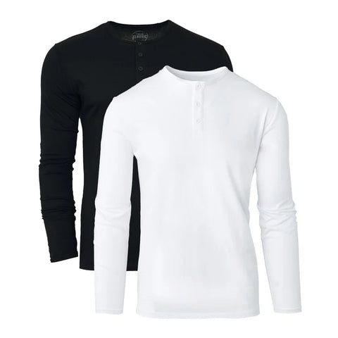 True Classic Men’s Long Sleeve Henley, 2-pack