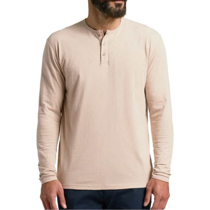 True Classic Men’s Long Sleeve Henley, 2-pack