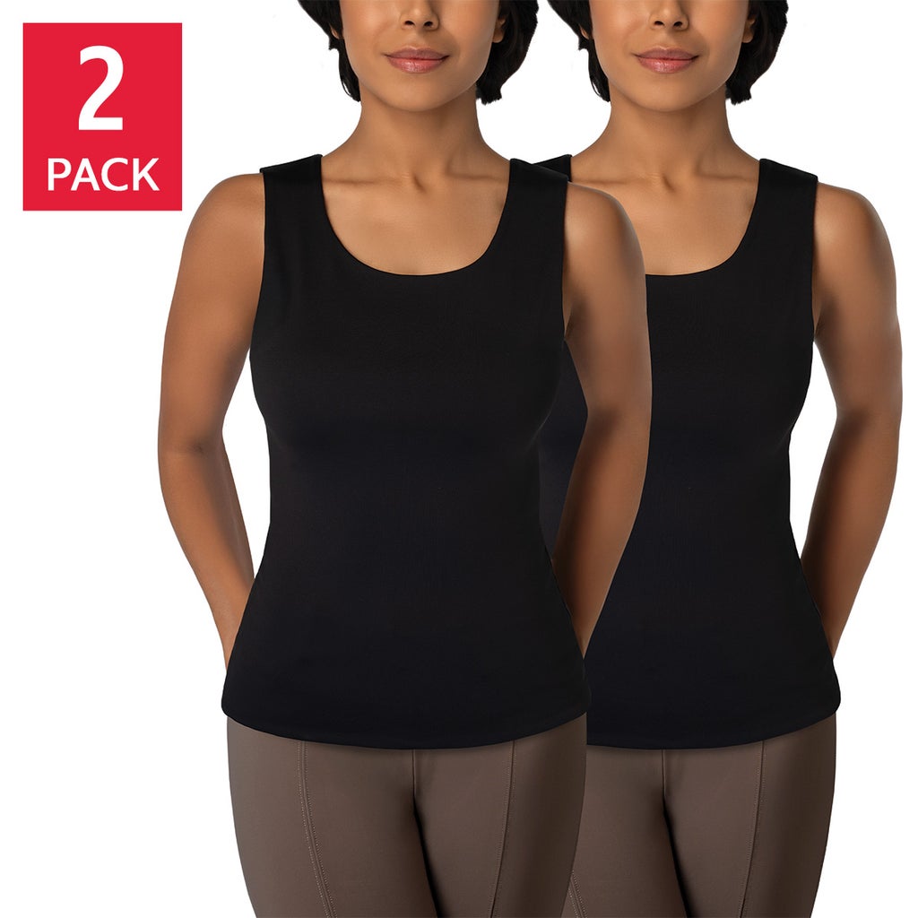 [color:black] Layer Zero by 32 Degrees Women's Double Lined Tank Top, 2-pack - Black - image 6