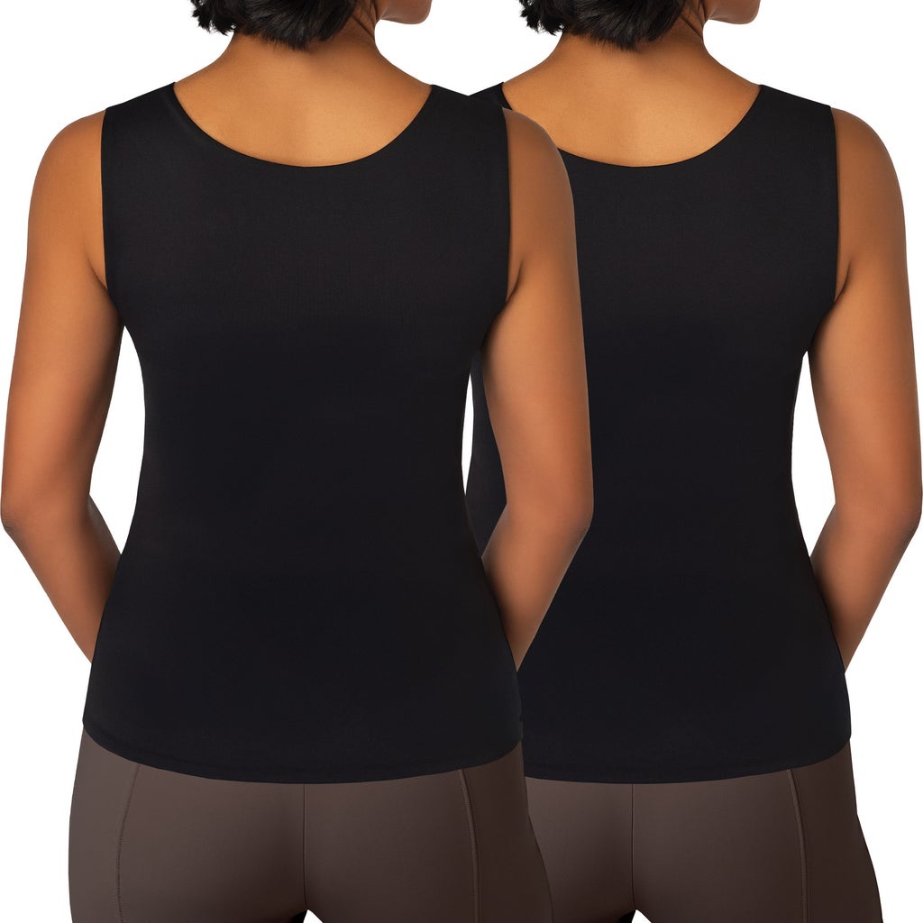 [color:black] Layer Zero by 32 Degrees Women's Double Lined Tank Top, 2-pack - Black - image 8