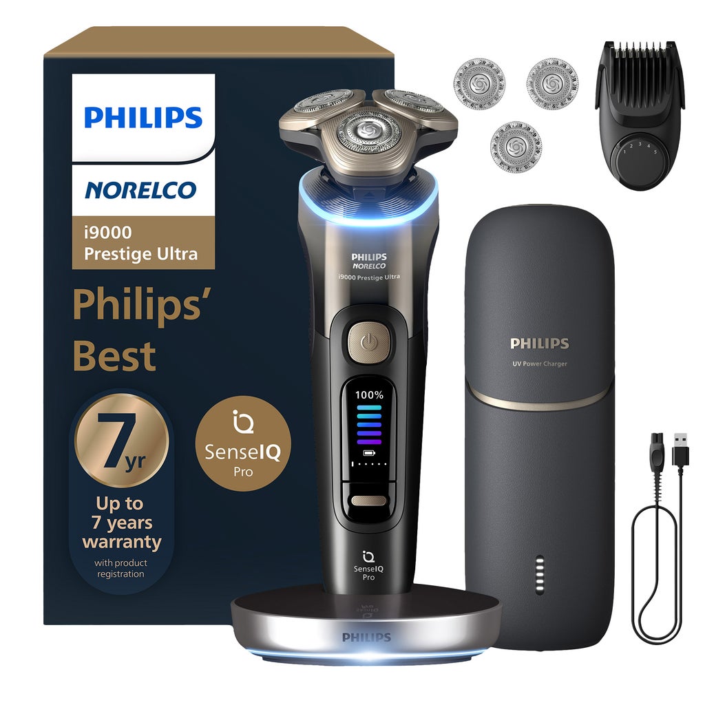 Philips Norelco i9000 Prestige Ultra Electric Wet and Dry Shaver with UV Power Charger - product image