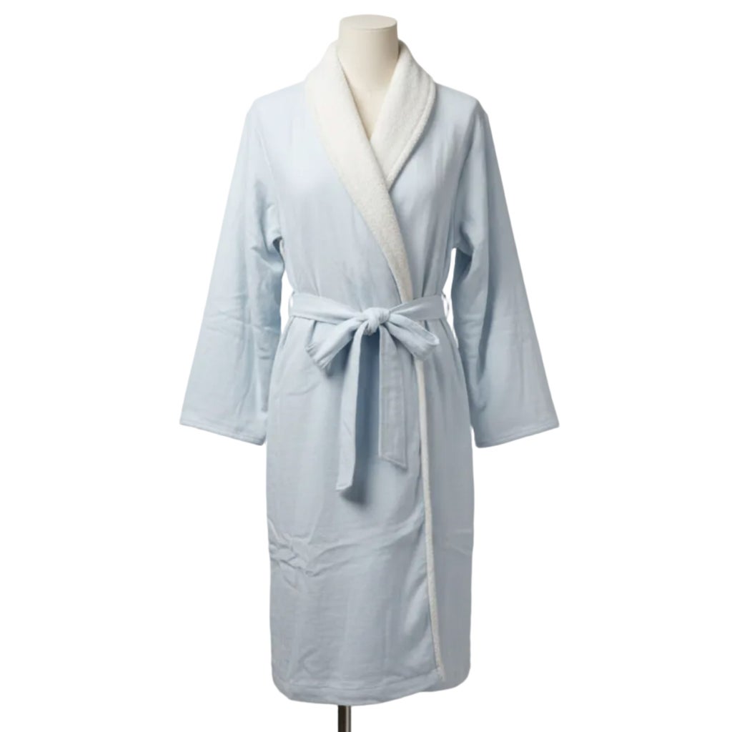 [color:blue] Pure Fiber Soluna - Double-ply Gossamer and Terry Bathrobe - Blue - image 2