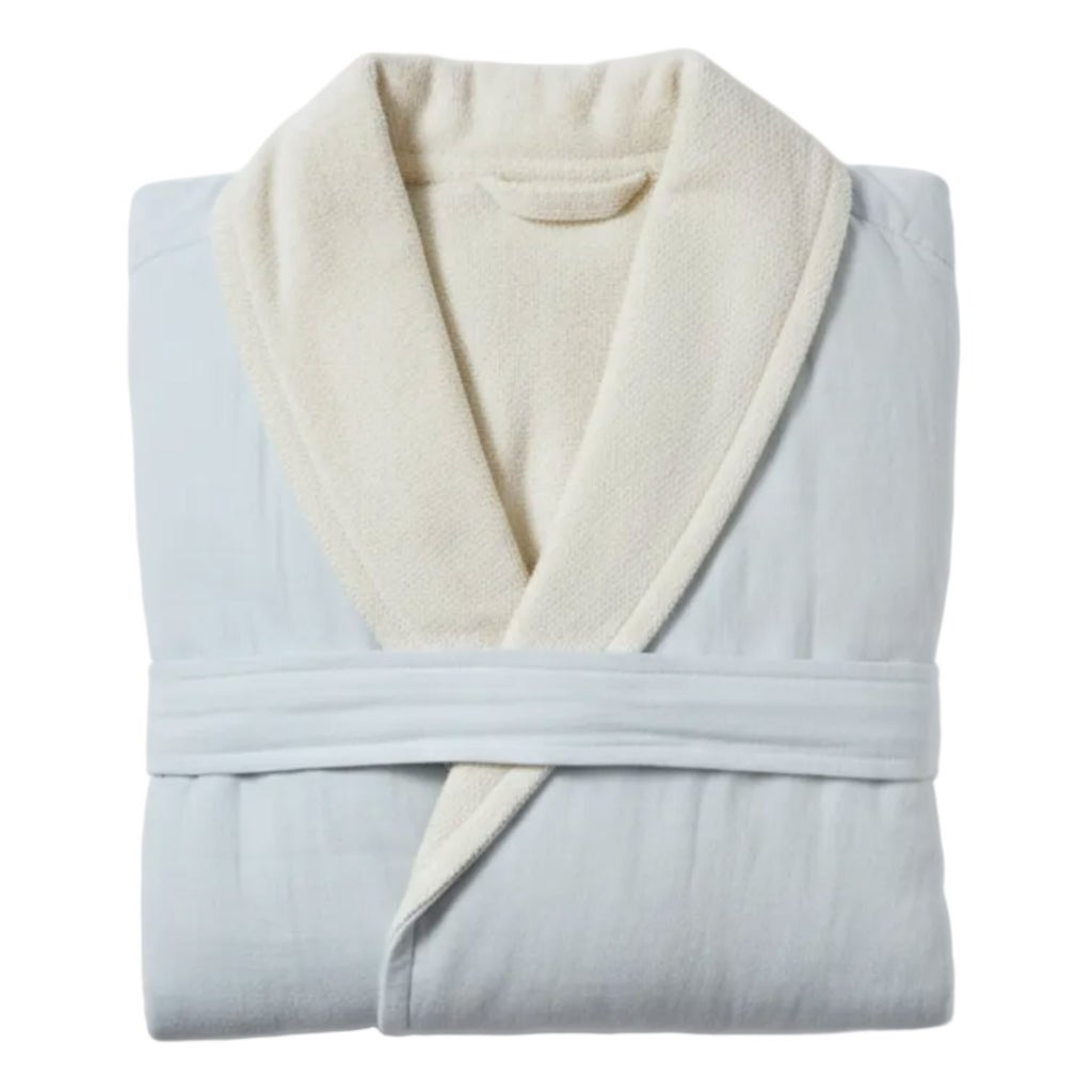 [color:blue] Pure Fiber Soluna - Double-ply Gossamer and Terry Bathrobe - Blue - image 3